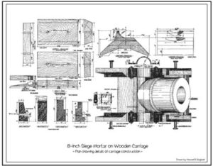 Lithograph 1008 - 8-inch Seacoast Mortar - Detailed View